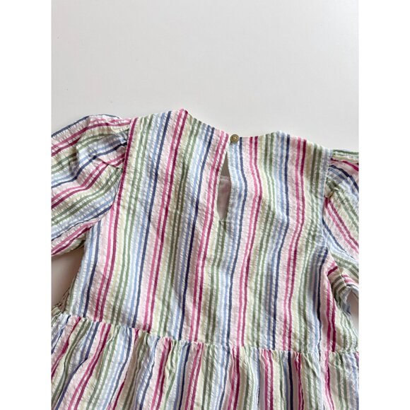 Girls' CREWCUTS J CREW Rainbow Striped Seersucker Tiered A-Line Dress, Size 8 - Picture 5 of 11